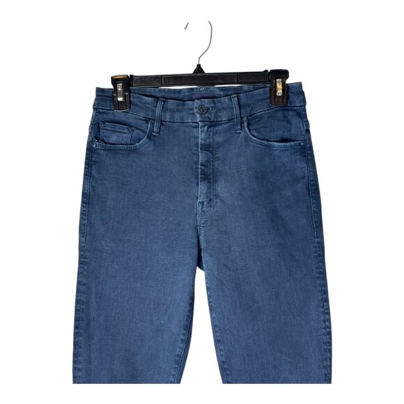 Mother Jeans Women 27 Blue Midnight‎ Denim High Waisted Looker Ankle Fray - Picture 4 of 14